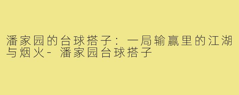 潘家园的台球搭子:一局输赢里的江湖与烟火-潘家园台球搭子