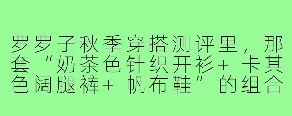 罗罗子秋季穿搭测评里，那套“奶茶色针织开衫+卡其色阔腿裤+帆布鞋”的组合，为什么被测评博主称为“早八人通勤作弊器”？