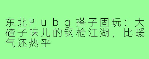 东北Pubg搭子固玩：大碴子味儿的钢枪江湖，比暖气还热乎