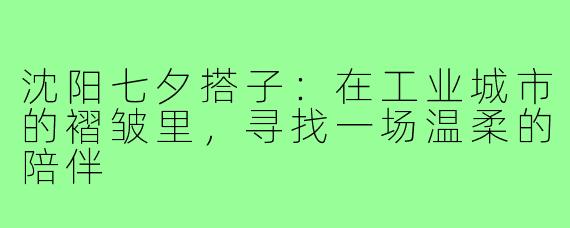沈阳七夕搭子:在工业城市的褶皱里,寻找一场温柔的陪伴