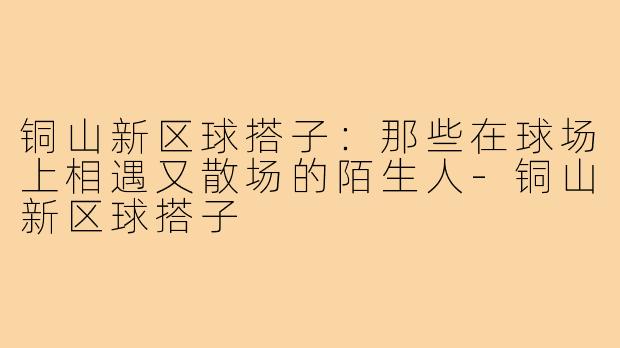 铜山新区球搭子:那些在球场上相遇又散场的陌生人-铜山新区球搭子