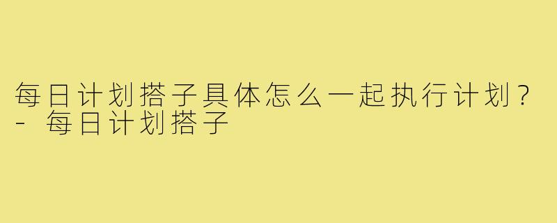 每日计划搭子具体怎么一起执行计划？-每日计划搭子