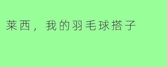 莱西，我的羽毛球搭子