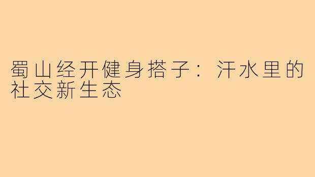 蜀山经开健身搭子：汗水里的社交新生态