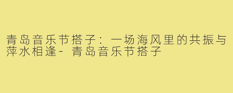 青岛音乐节搭子：一场海风里的共振与萍水相逢-青岛音乐节搭子