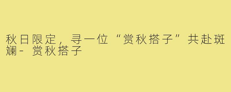 秋日限定,寻一位“赏秋搭子”共赴斑斓-赏秋搭子