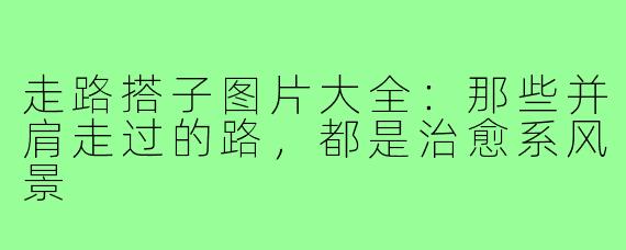 走路搭子图片大全：那些并肩走过的路，都是治愈系风景