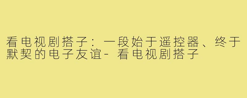 看电视剧搭子：一段始于遥控器、终于默契的电子友谊-看电视剧搭子