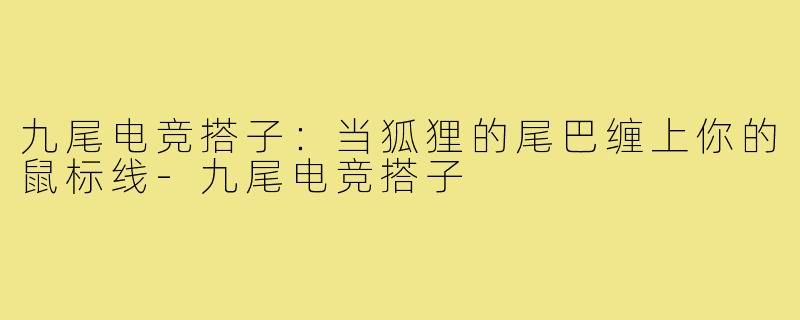 九尾电竞搭子：当狐狸的尾巴缠上你的鼠标线-九尾电竞搭子
