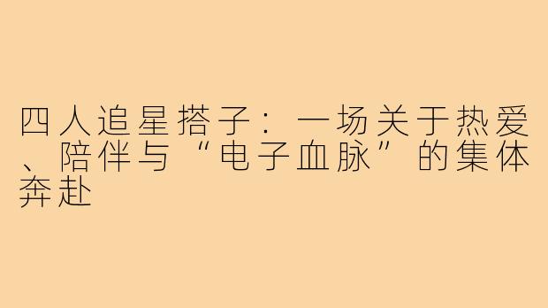 四人追星搭子：一场关于热爱、陪伴与“电子血脉”的集体奔赴