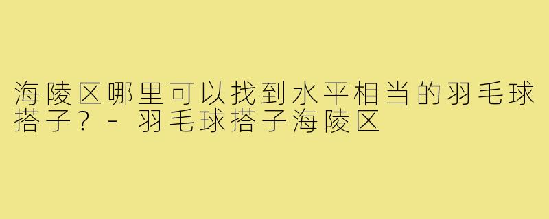海陵区哪里可以找到水平相当的羽毛球搭子？-羽毛球搭子海陵区