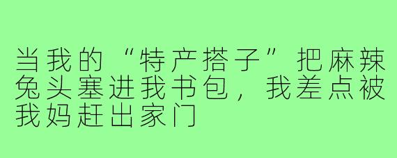 当我的“特产搭子”把麻辣兔头塞进我书包，我差点被我妈赶出家门
