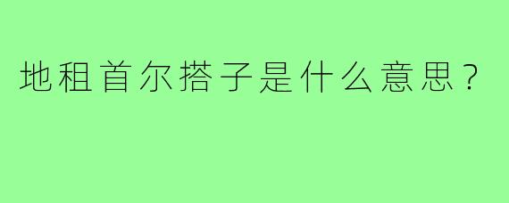 地租首尔搭子是什么意思？