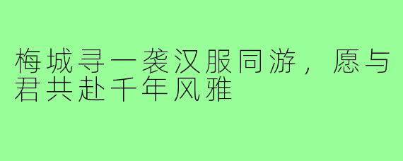 梅城寻一袭汉服同游，愿与君共赴千年风雅