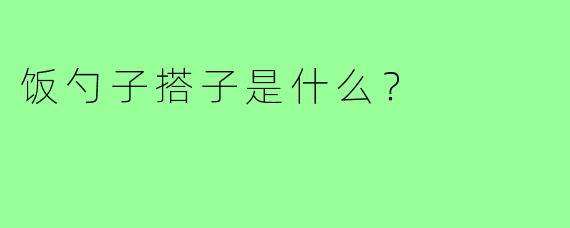 饭勺子搭子是什么？