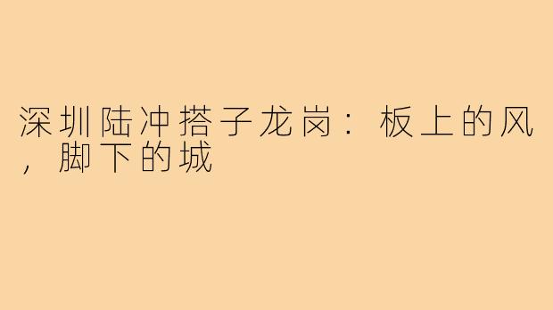 深圳陆冲搭子龙岗：板上的风，脚下的城