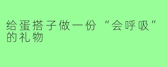 给蛋搭子做一份“会呼吸”的礼物