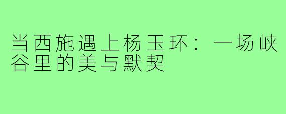 当西施遇上杨玉环:一场峡谷里的美与默契