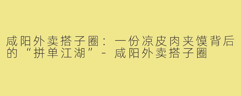 咸阳外卖搭子圈:一份凉皮肉夹馍背后的“拼单江湖”-咸阳外卖搭子圈