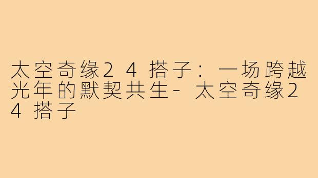 太空奇缘24搭子:一场跨越光年的默契共生-太空奇缘24搭子