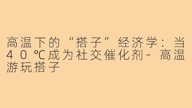 高温下的“搭子”经济学：当40℃成为社交催化剂-高温游玩搭子