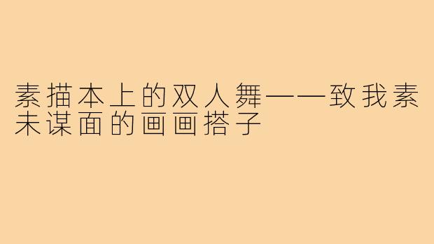 素描本上的双人舞——致我素未谋面的画画搭子