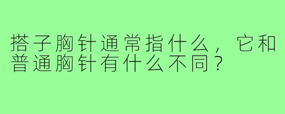搭子胸针通常指什么,它和普通胸针有什么不同?