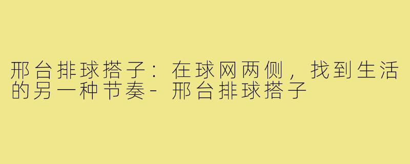 邢台排球搭子:在球网两侧,找到生活的另一种节奏-邢台排球搭子