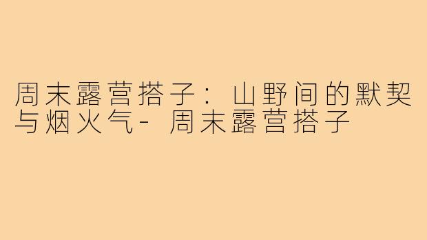 周末露营搭子：山野间的默契与烟火气-周末露营搭子