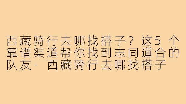 西藏骑行去哪找搭子?这5个靠谱渠道帮你找到志同道合的队友-西藏骑行去哪找搭子