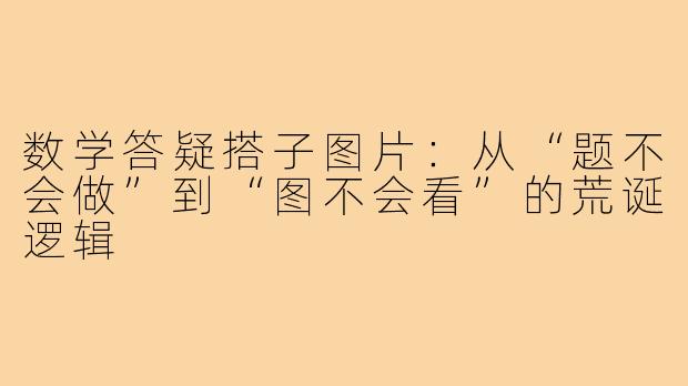 数学答疑搭子图片:从“题不会做”到“图不会看”的荒诞逻辑