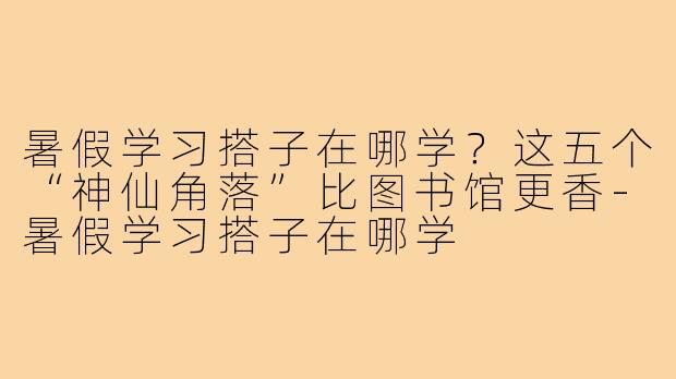 暑假学习搭子在哪学?这五个“神仙角落”比图书馆更香-暑假学习搭子在哪学
