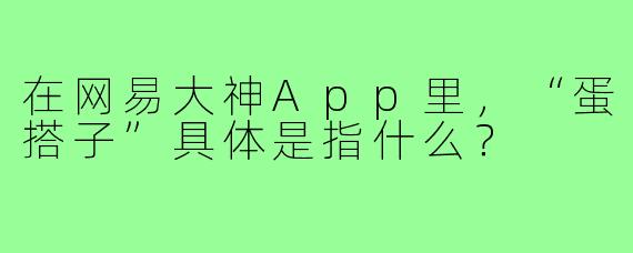 在网易大神App里,“蛋搭子”具体是指什么?
