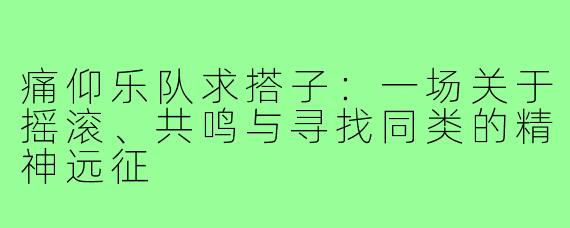 痛仰乐队求搭子：一场关于摇滚、共鸣与寻找同类的精神远征