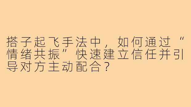搭子起飞手法中，如何通过“情绪共振”快速建立信任并引导对方主动配合？