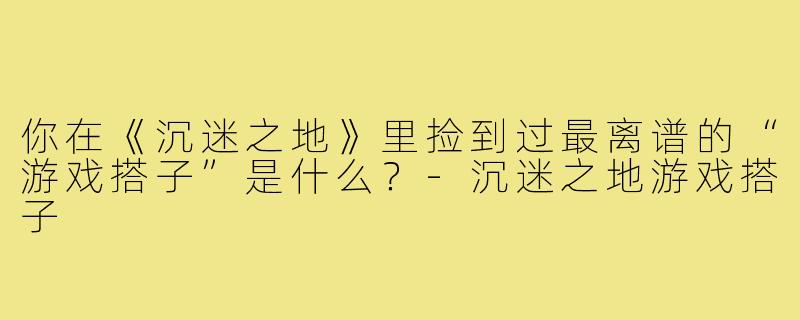 你在《沉迷之地》里捡到过最离谱的“游戏搭子”是什么?-沉迷之地游戏搭子