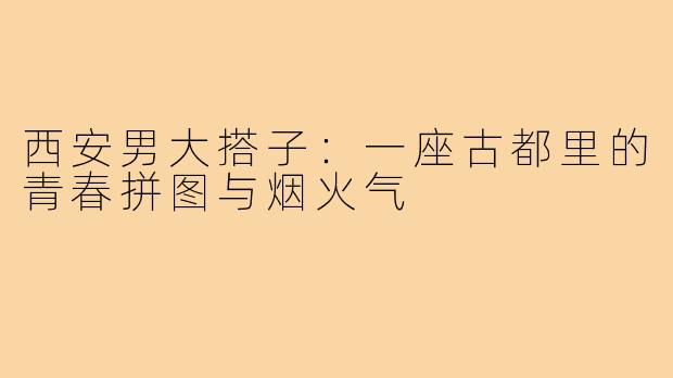 西安男大搭子：一座古都里的青春拼图与烟火气