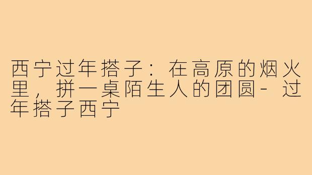 西宁过年搭子:在高原的烟火里,拼一桌陌生人的团圆-过年搭子西宁