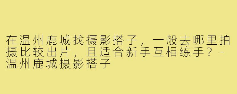 在温州鹿城找摄影搭子,一般去哪里拍摄比较出片,且适合新手互相练手?-温州鹿城摄影搭子