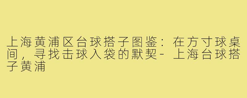 上海黄浦区台球搭子图鉴:在方寸球桌间,寻找击球入袋的默契-上海台球搭子黄浦