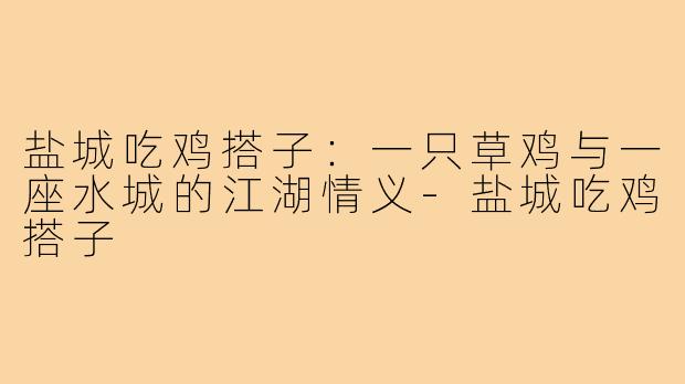 盐城吃鸡搭子:一只草鸡与一座水城的江湖情义-盐城吃鸡搭子