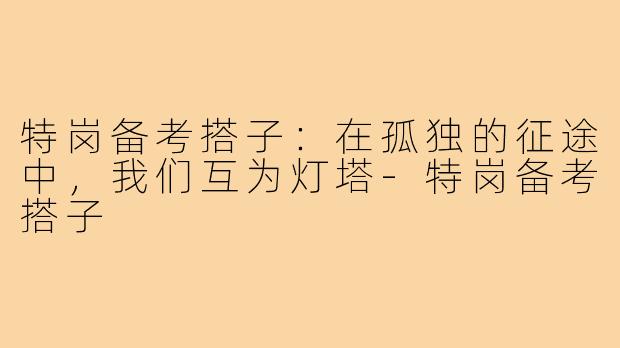 特岗备考搭子:在孤独的征途中,我们互为灯塔-特岗备考搭子
