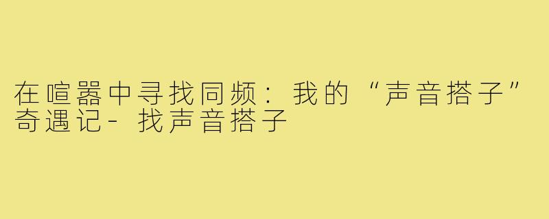 在喧嚣中寻找同频:我的“声音搭子”奇遇记-找声音搭子