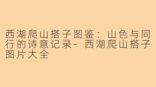 西湖爬山搭子图鉴:山色与同行的诗意记录-西湖爬山搭子图片大全