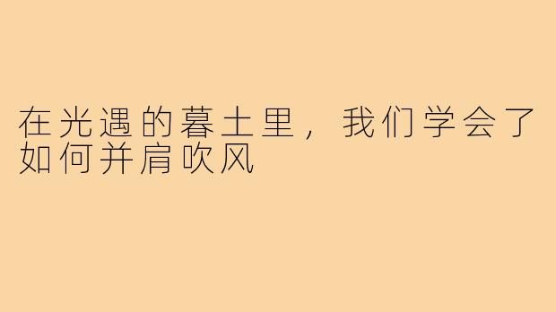 在光遇的暮土里，我们学会了如何并肩吹风