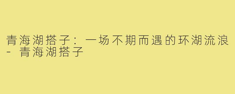 青海湖搭子:一场不期而遇的环湖流浪-青海湖搭子