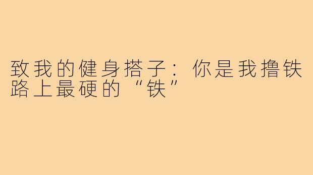 致我的健身搭子:你是我撸铁路上最硬的“铁”