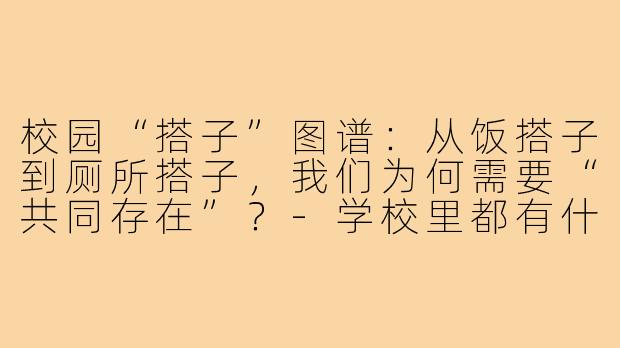 校园“搭子”图谱:从饭搭子到厕所搭子,我们为何需要“共同存在”?-学校里都有什么搭子