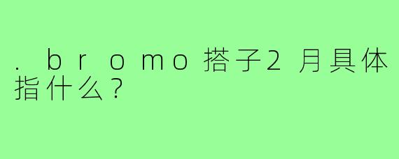 .bromo搭子2月具体指什么?