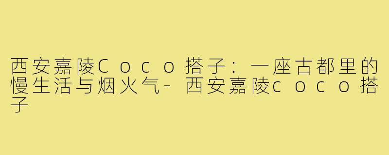 西安嘉陵Coco搭子:一座古都里的慢生活与烟火气-西安嘉陵coco搭子
